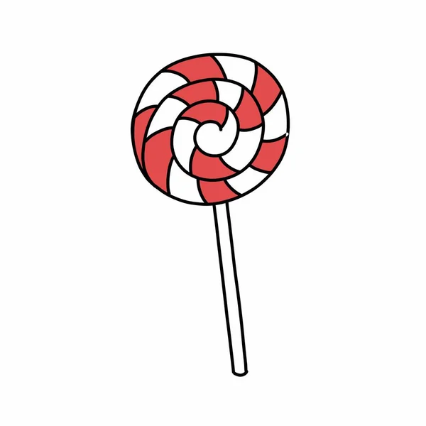 Lollypop Doodle Icoon Vector Illustratie — Stockvector