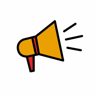 Hoparlör satırı simgesi, vektör illüstrasyonu