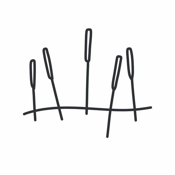 Aiguilles Acupuncture Icône Doodle Illustration Vectorielle — Image vectorielle