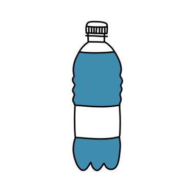 Bir şişe su karalama ikonu, vektör illüstrasyonu