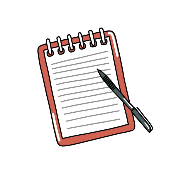 Notepad Doodle Simgesi Vektör Illüstrasyonu — Stok Vektör
