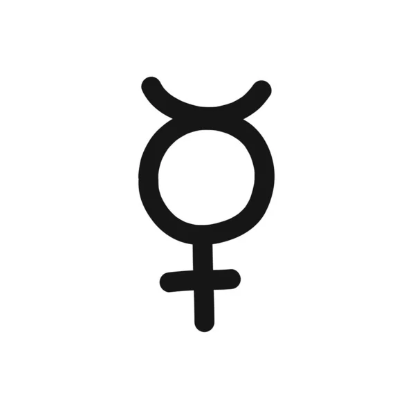 Simbolo Ermafrodito Icona Scarabocchiare Illustrazione Vettoriale — Vettoriale Stock