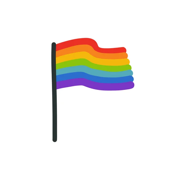 Regenboog Vlag Doodle Icoon Vector Illustratie — Stockvector