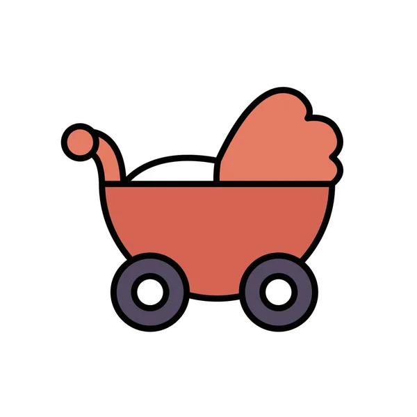 Symbol Für Kinderwagen Vektor Illustration — Stockvektor