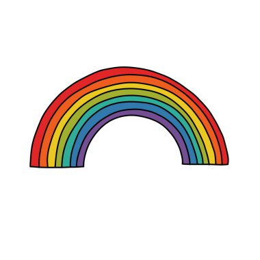 gökkuşağı karalama simgesi, vektör illüstrasyonu