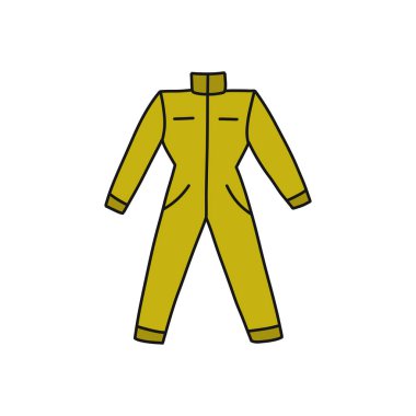 Koruyucu giysi karalama simgesi, vektör illüstrasyonu