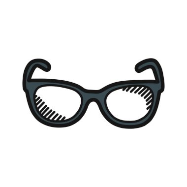 gözlük karalama simgesi, vektör illüstrasyonu
