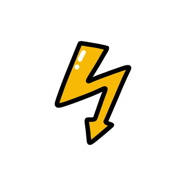 Lightning Doodle Icon Vector Illustration — Stock Vector