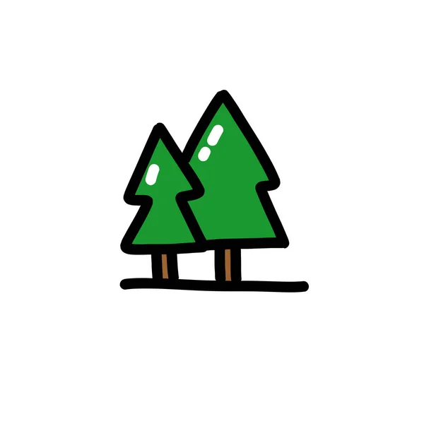 Ikona Ikony Drzew Iglastych Ilustracja Wektora — Wektor stockowy