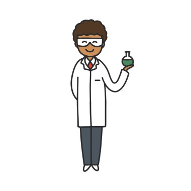 Bilim adamı karalama simgesi, vektör çizimi