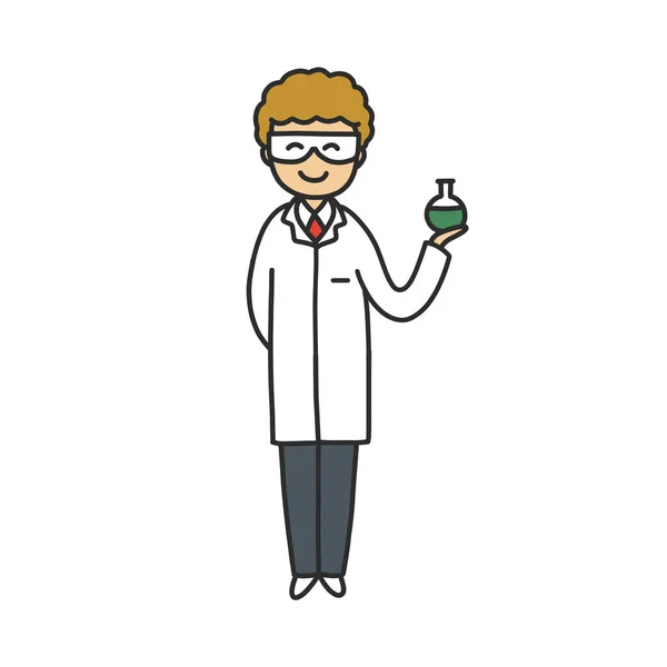 Scientist Doodle Icon Vector Illustration — Stock Vector