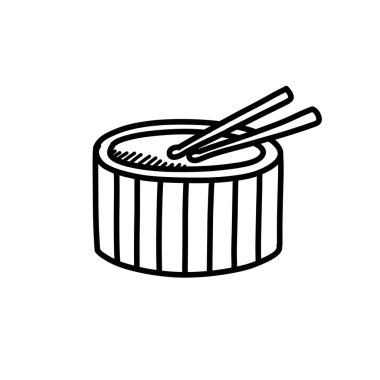 davul karalama simgesi, vektör illüstrasyonu