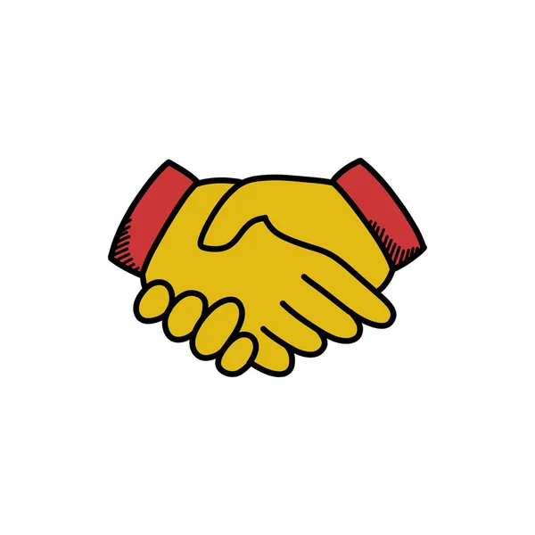 Handshake Doodle Symbol Vektorillustration — Stockvektor