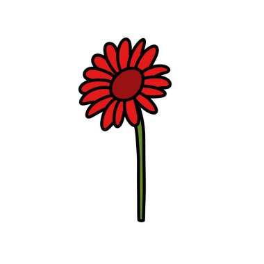 çiçek karalama simgesi, vektör illüstrasyonu