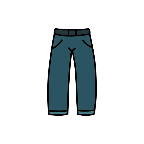 Jeans Icona Doodle Illustrazione Vettoriale — Vettoriale Stock