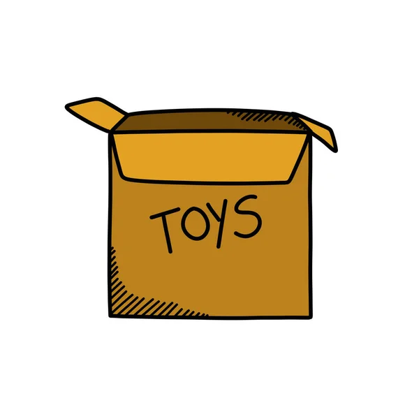 おもちゃ箱のドアのアイコンベクトルイラスト — ストックベクタ