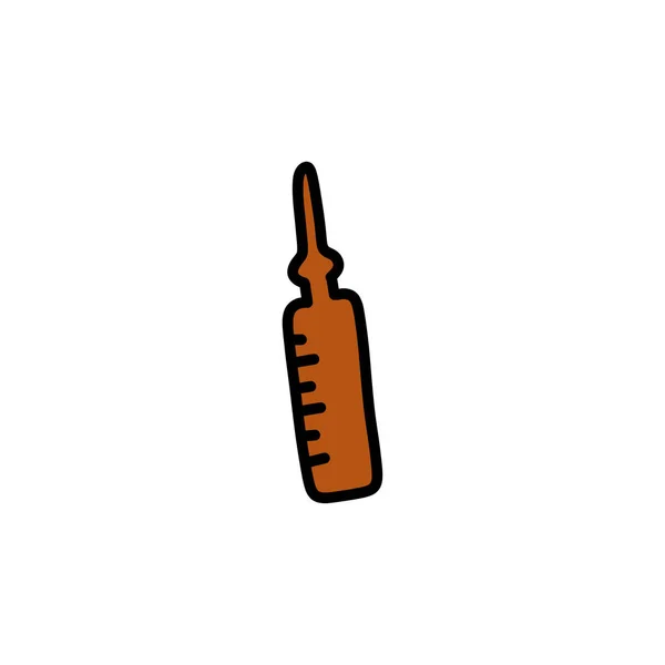 Ampoule Doodle Icon Vector Illustration — Stock Vector