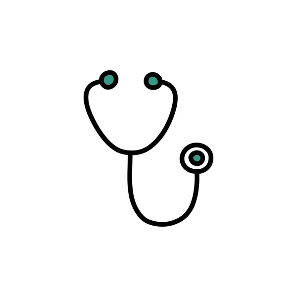 Stethoscope Doodle Icon Vector Illustration — Stock Vector