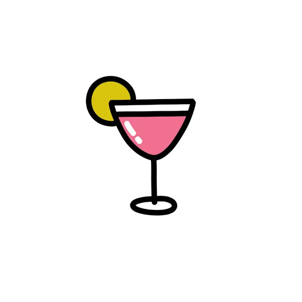 Cocktail Doodle Εικονίδιο Διανυσματική Απεικόνιση — Διανυσματικό Αρχείο