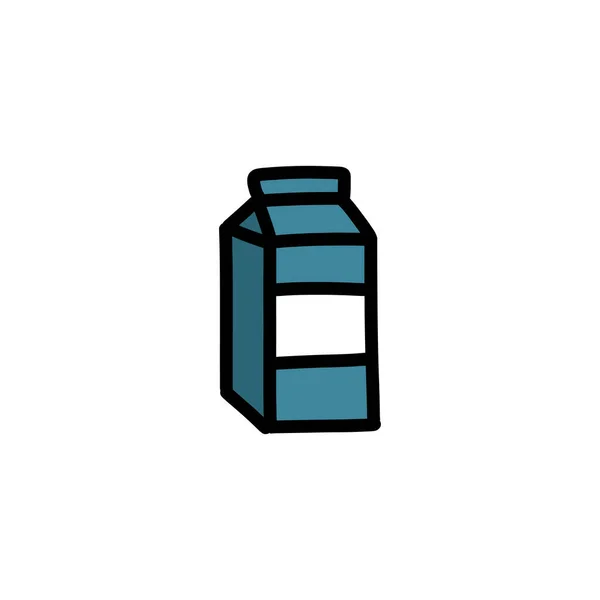 Κουτί Κουτί Κουτί Γάλα Doodle Εικονίδιο Διανυσματική Απεικόνιση — Διανυσματικό Αρχείο