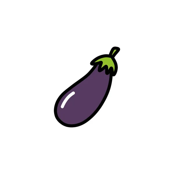 Eggplant Doodle Icon Vector Illustration — 图库矢量图片