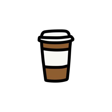 paket kahve fincanı karalama simgesi, vektör illüstrasyonu