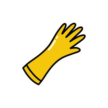 kauçuk eldiven karalama simgesi, vektör çizimi