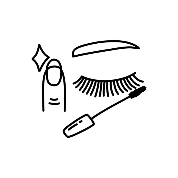 Beauty Saloon Doodle Icoon Vector Illustratie — Stockvector