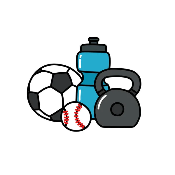 Équipement Sportif Icône Doodle Illustration Vectorielle — Image vectorielle