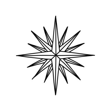 Rüzgar gülü karalama simgesi, vektör illüstrasyonu