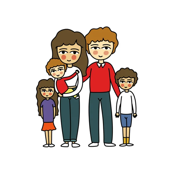 Family Doodle Icon Vector Illustration — Stock Vector