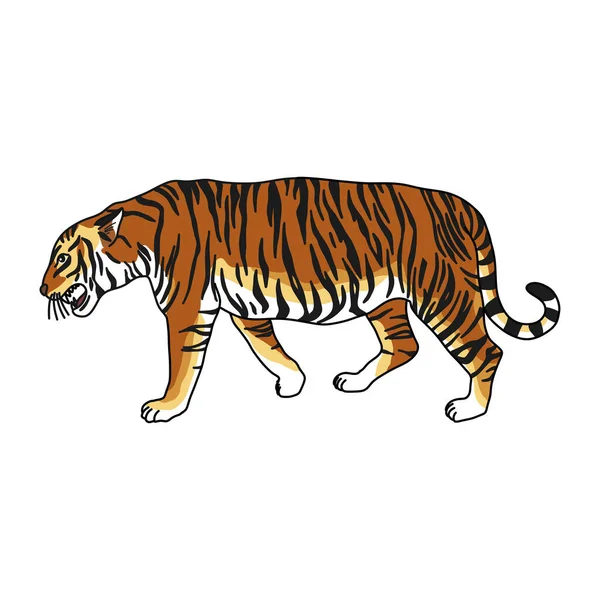 Tigre Garabato Icono Vector Ilustración — Vector de stock