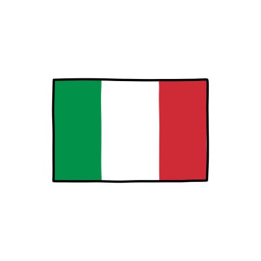 İtalyan karalama simgesi bayrağı, vektör illüstrasyonu