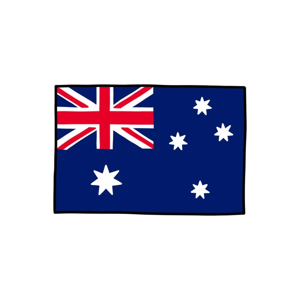 Australie Drapeau Doodle Icône Illustration Vectorielle — Image vectorielle