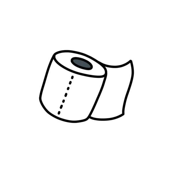 Toilet Paper Doodle Icon Vector Illustration — Stock Vector