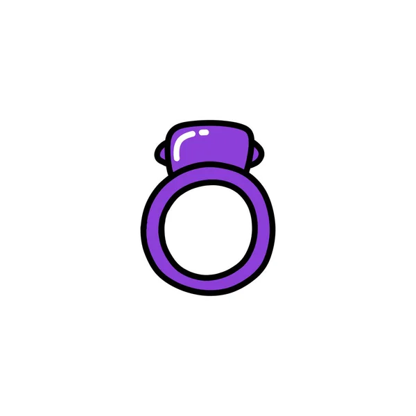 Vibrating Ring Sex Toy Doodle Icon Vector Illustration — Stock Vector