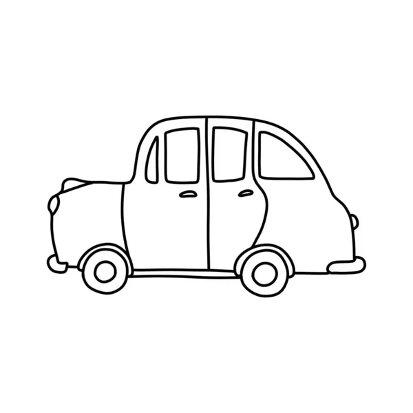 Icône Gribouillage Taxi Traditionnel Londonien Illustration Vectorielle — Image vectorielle