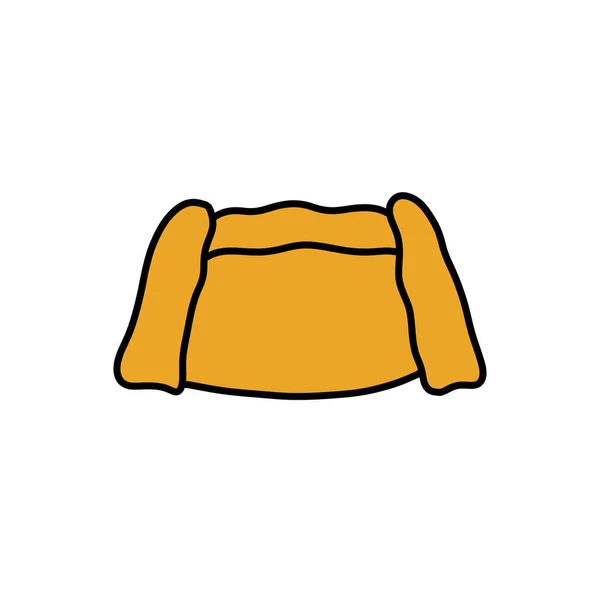 Empanada Doodle Icon Γεμιστό Ψωμί Ζαχαροπλαστική Ψημένο Τηγανισμένο Πολλές Χώρες — Διανυσματικό Αρχείο