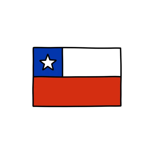 Bandeira Chile Doodle Icon Ilustração Vetorial — Vetor de Stock
