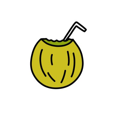 Şaraplı karpuz ikonu, Şili geleneksel yaz içeceği, vektör illüstrasyonu