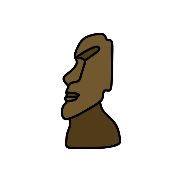 Moai雕像涂鸦图标 矢量插图 — 图库矢量图片