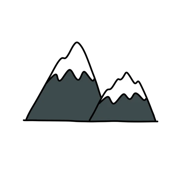 Montanhas Doodle Ícone Ilustração Vetorial — Vetor de Stock