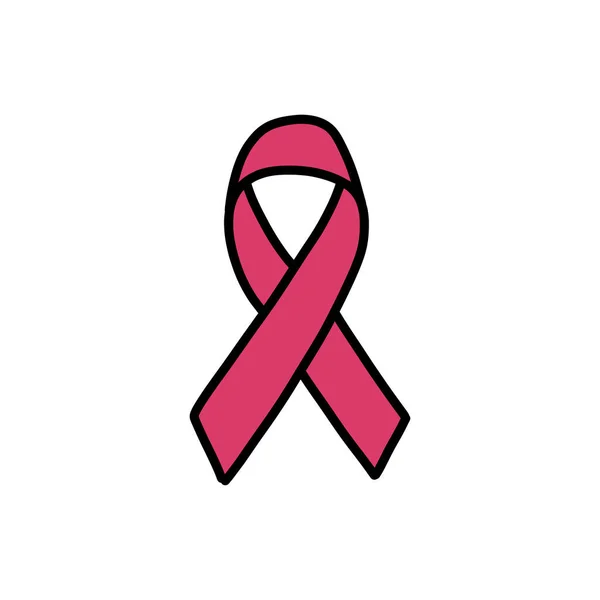 乳がん啓発リボンのドアアイコンベクトルイラスト — ストックベクタ