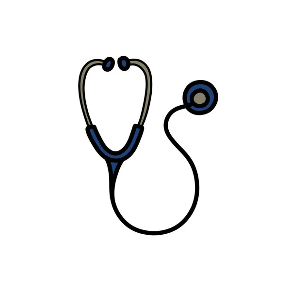 Icône Doodle Stéthoscope Illustration Vectorielle — Image vectorielle