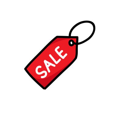 satış etiketi karalama simgesi, vektör illüstrasyonu