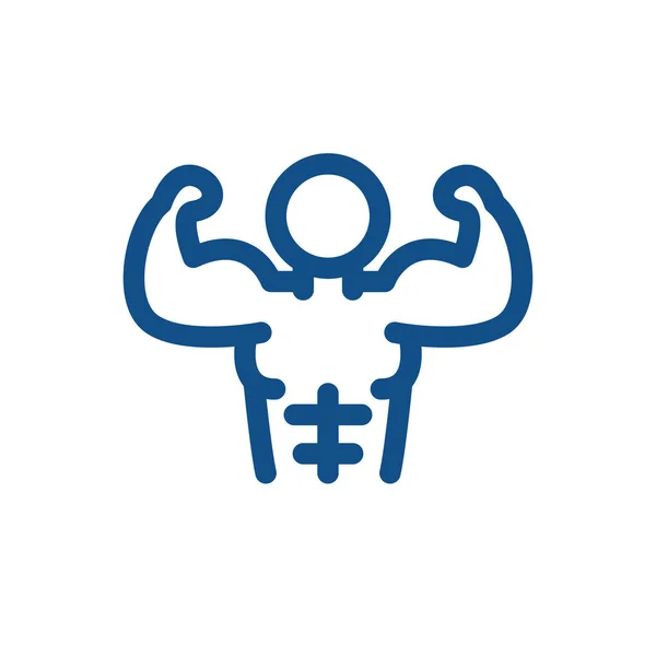 Bodybuilder Icoon Vectorillustratie — Stockvector