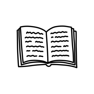 kitap karalama simgesi, vektör illüstrasyonu