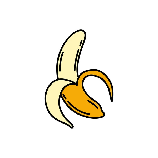 Banana Doodle Icon Illustrazione Vettoriale — Vettoriale Stock