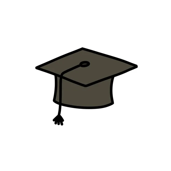 Graduate Cap Doodle Icon Διανυσματική Απεικόνιση — Διανυσματικό Αρχείο