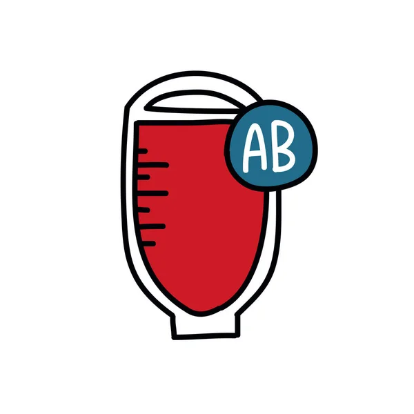 Donación Sangre Garabato Icono Etiqueta Vector Ilustración — Vector de stock